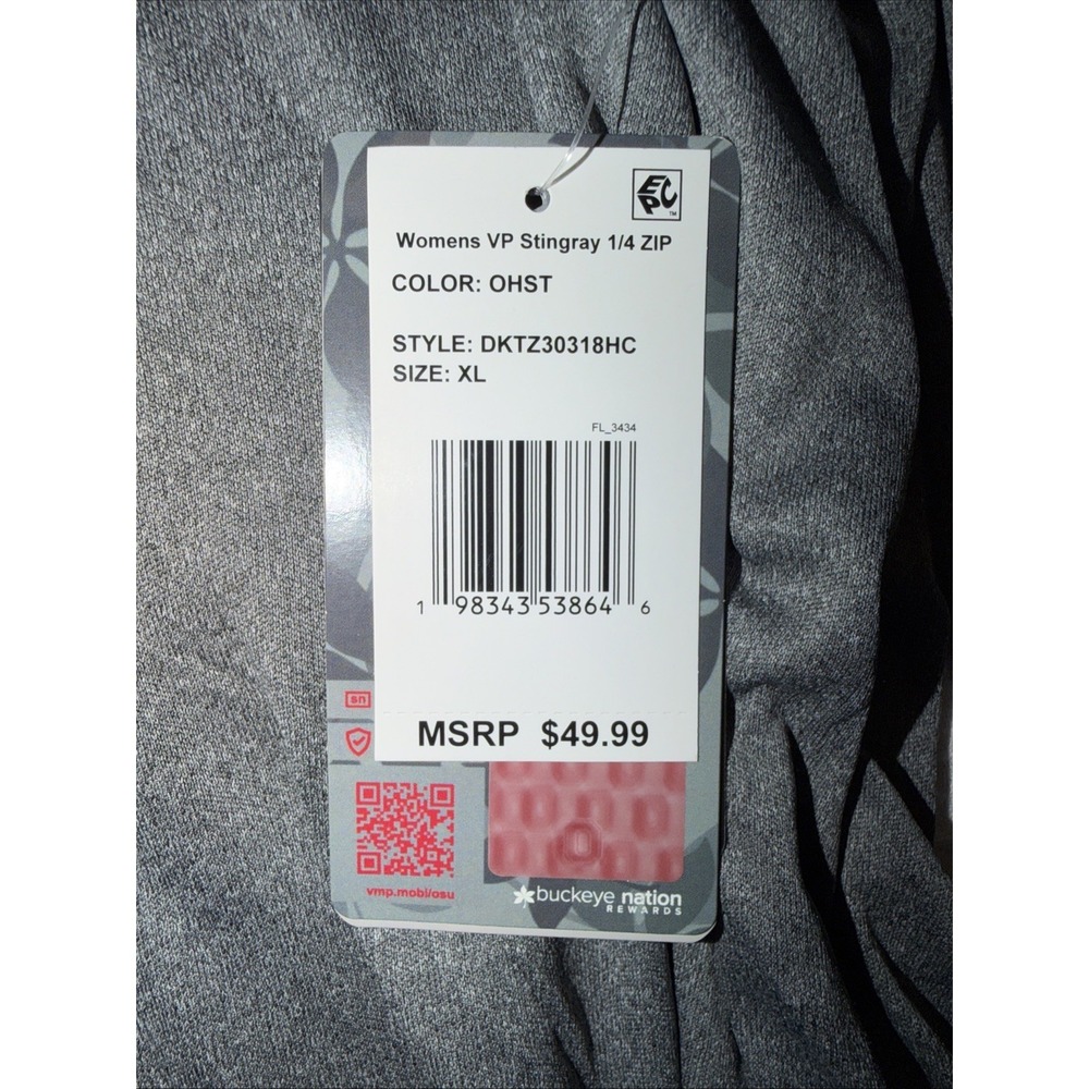 Colosseum Women Long Sleeve Qtr Zip Grey Shirt Ohio State Sz XL - Picture 4 of 4